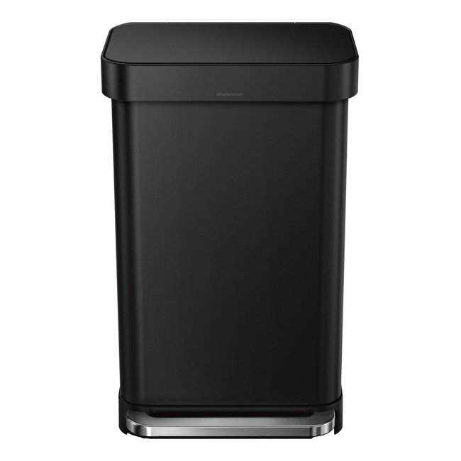 Poubelle À Pédale Rectangulaire Luxe - 45 L Couleur noir <span itemprop=