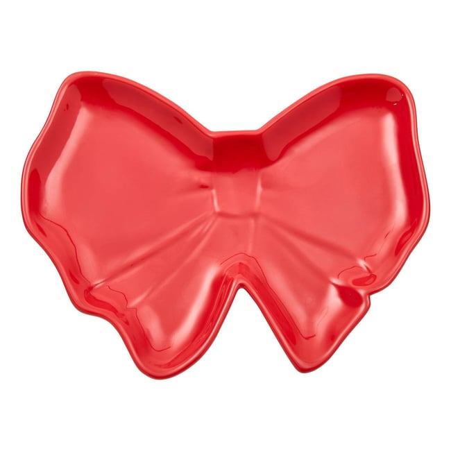 Vide-poche de Noël en céramique avec nœud rouge Couleur rouge <span itemprop=