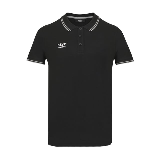 Polo piqué de coton noir/blanc <span itemprop=
