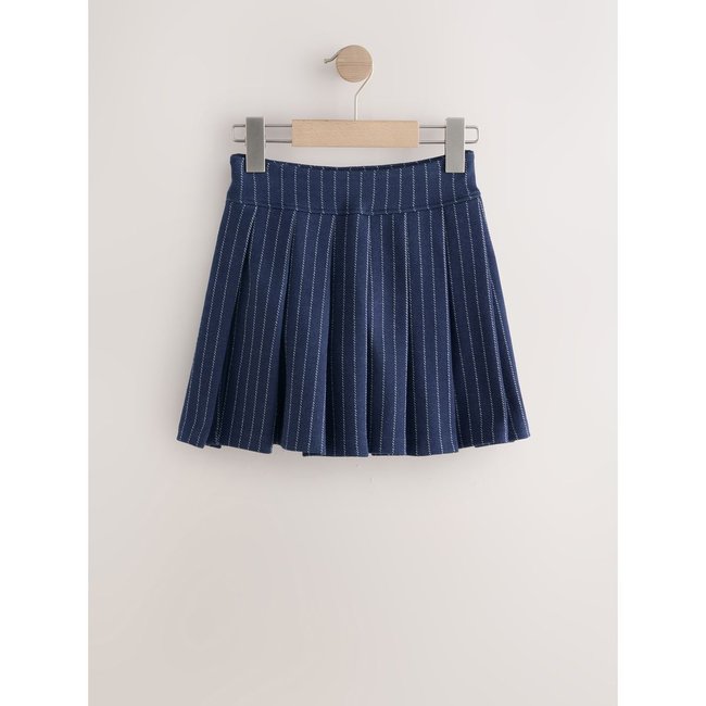 Jupe plissée bleu marine rayé <span itemprop=