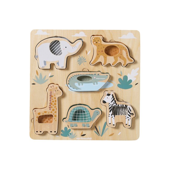 Puzzle Tanzanie 2 en 1 en bois FSC® vert <span itemprop=