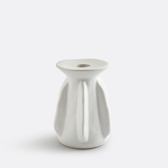 Textured Ceramic Candle Holder H12cm, Ilia white LA REDOUTE INTERIEURS