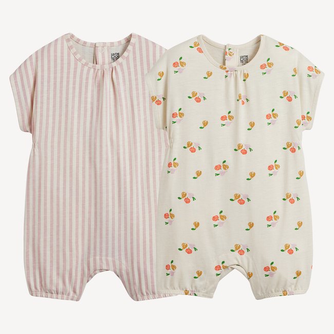 Set di 2 pagliaccetti, motivi a righe e frutta assortiti LA REDOUTE COLLECTIONS
