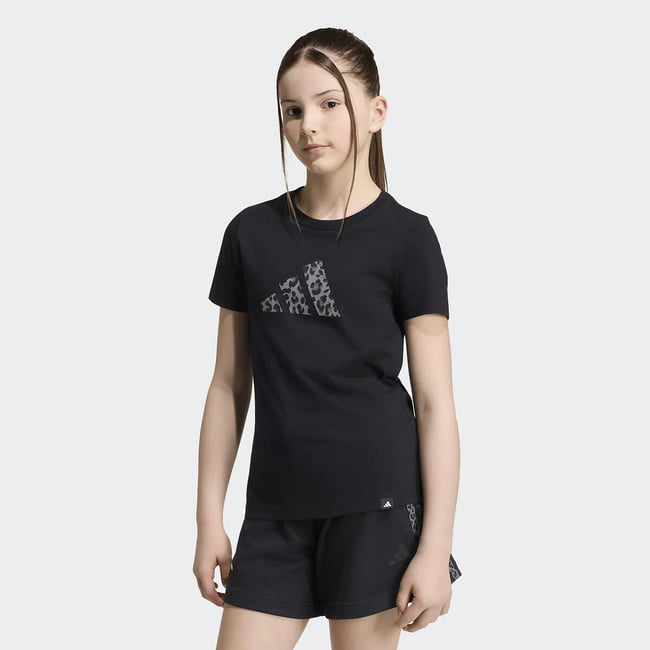 T-shirt manches courtes avec imprimé léopard noir <span itemprop=