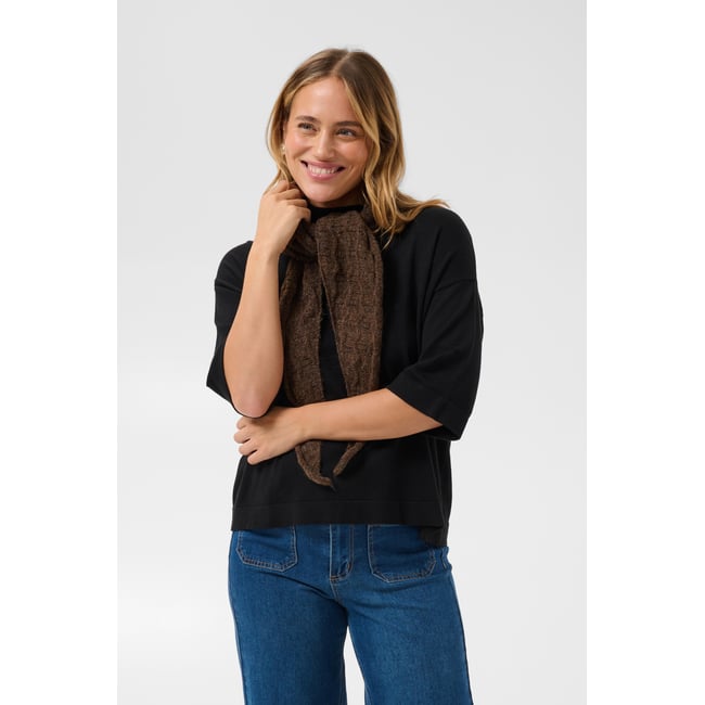 Écharpe marron cocoa brown melange <span itemprop=