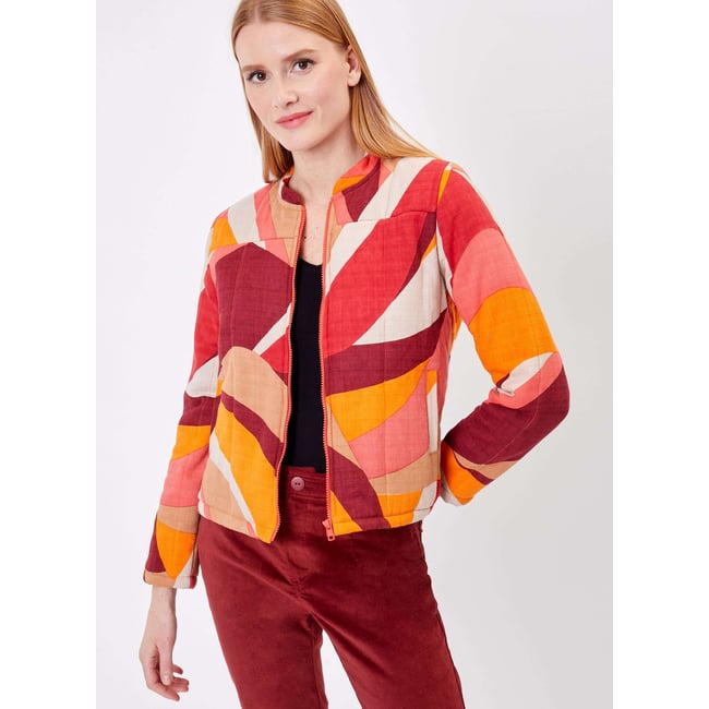 Veste courte matelassée coton bio OLAF beige liège <span itemprop=