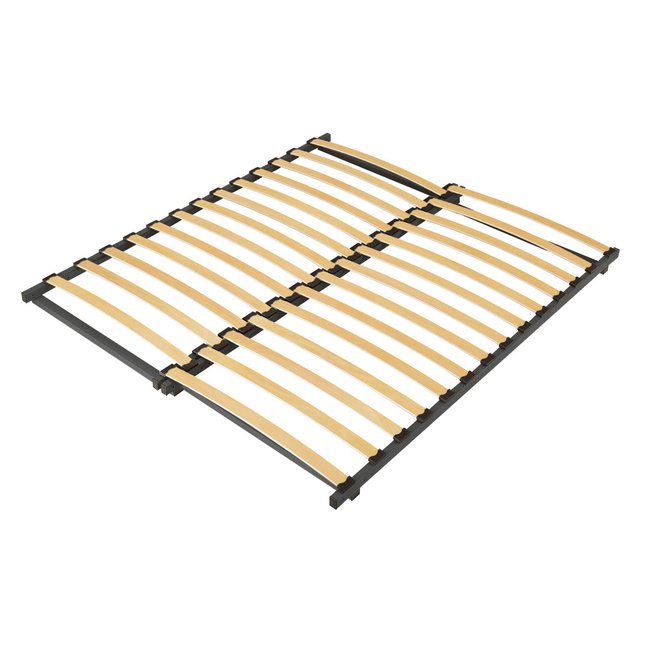 Sommier cadre à lattes - EXTENSIBLE Couleur bois/noir <span itemprop=