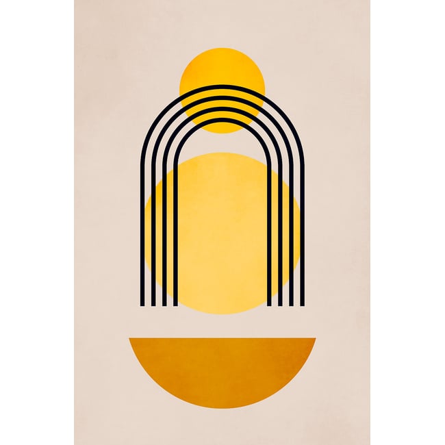 Tableau dessin abstrait Bauhaus n°5 - HEXOA