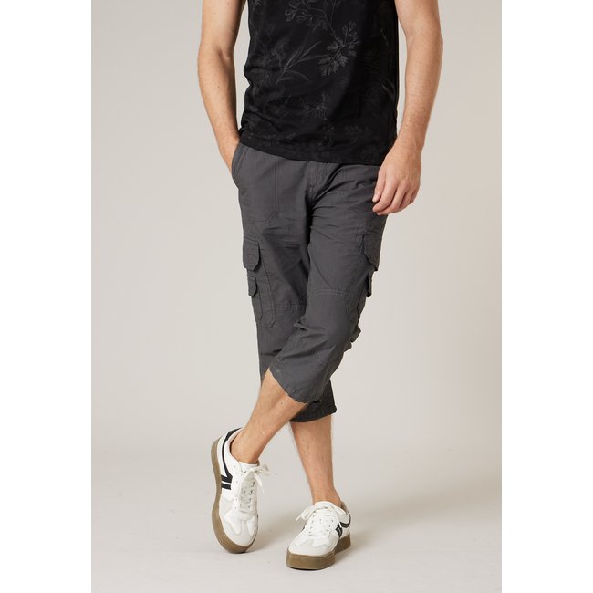Pantacourt cargo homme en 100% coton RIVER charcoal <span itemprop=
