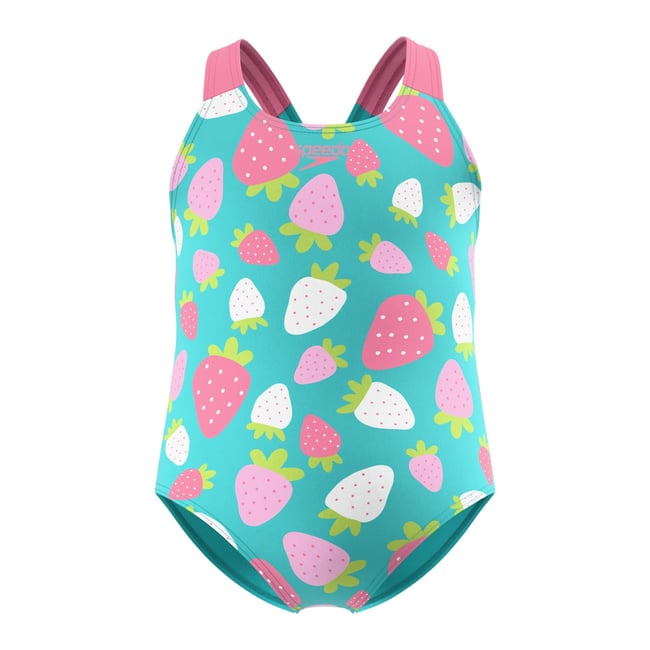 Maillot de bain 1 pièce motif/style fraise vert / rose / blanc fraise <span itemprop=