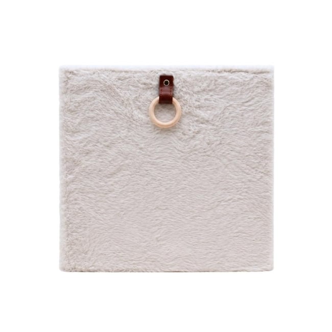 Cube de rangement duvet 31x31x31cm Couleur blanc <span itemprop=