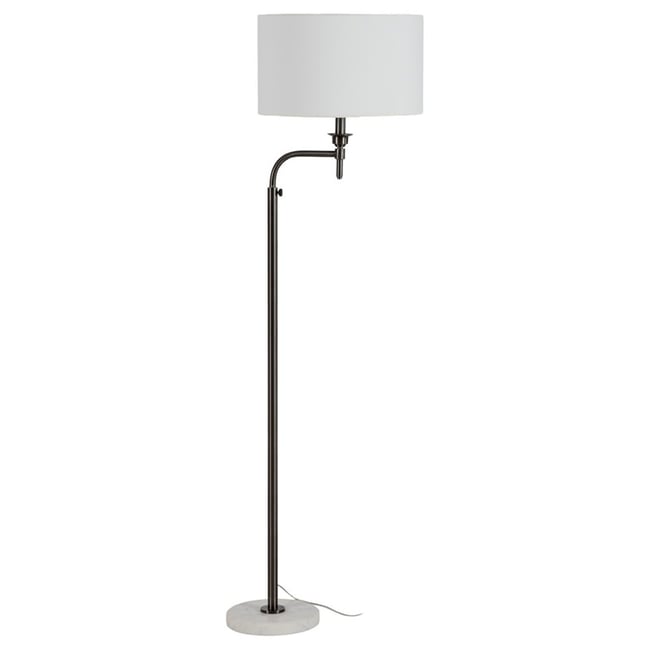 Lampadaire design en laiton et marbre Couleur plombé et blanc <span itemprop=