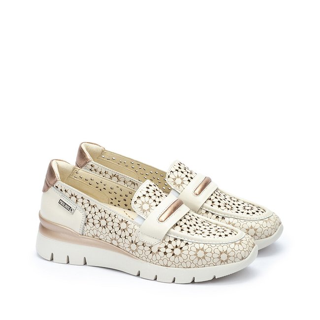 Leren loafers met sleehak Cantabria <span itemprop=