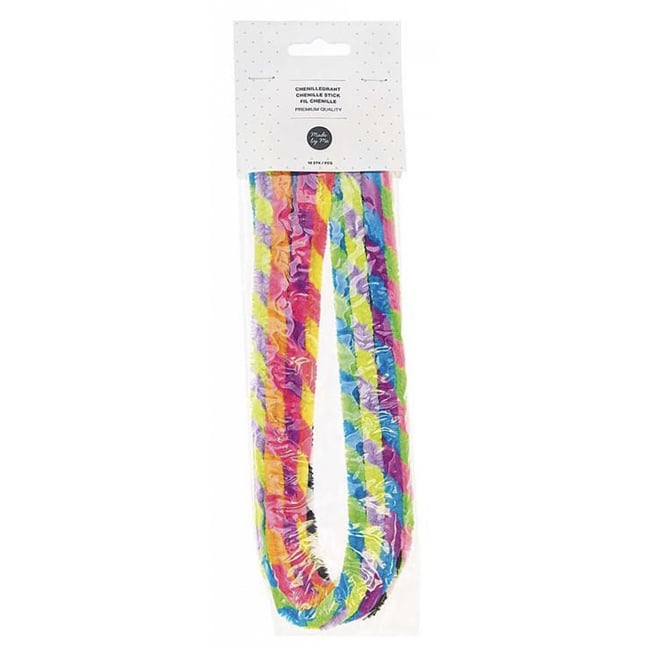 Chenille multicolore raye 10x 50cm - RICO DESIGN