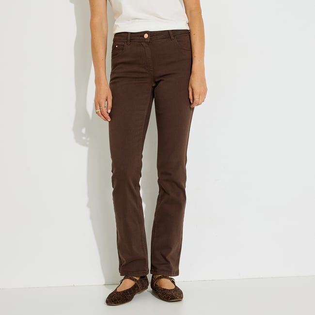 Jean droit NEWYORK D01 marron <span itemprop=