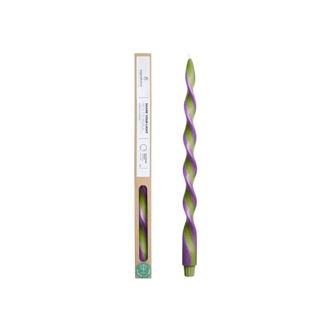 Bougie spirale bicolore 40cm Couleur vert <span itemprop=