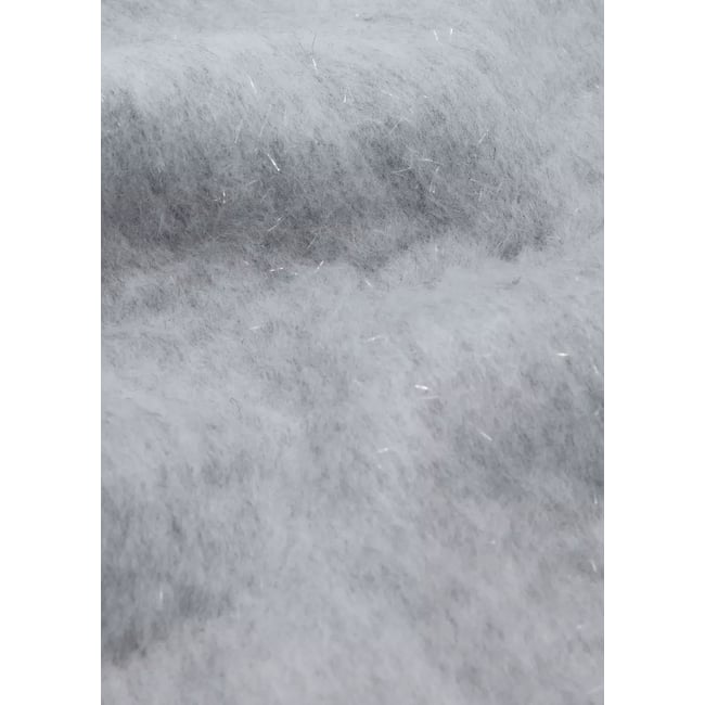 Écharpe à franges avec détails en fil textile gris <span itemprop=