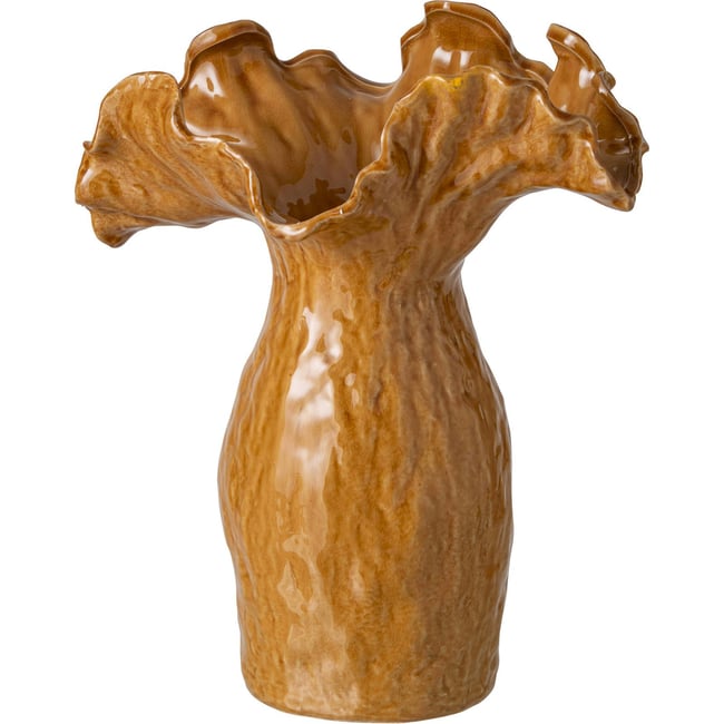 Vase en poterie Couleur jaune moutarde <span itemprop=