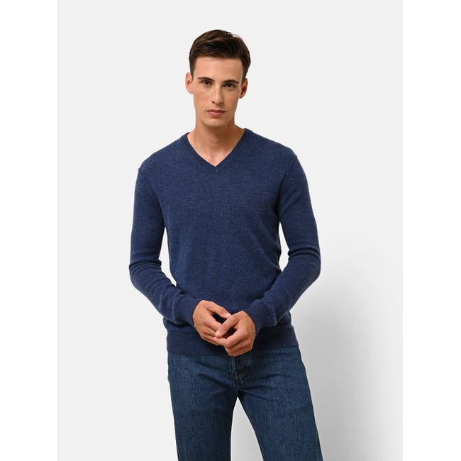 Pull Col V  Ocean Chiné Tom bleu chiné <span itemprop=