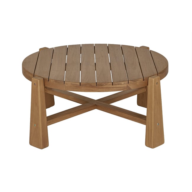 Table basse de jardin ronde en bois teck massif D82 cm CAROLINA - MILIBOO