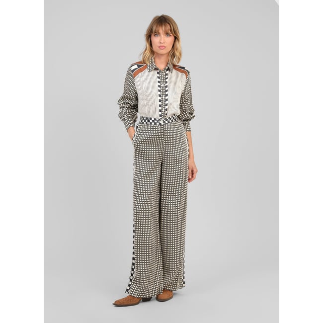 Pantalon ROMYLANE graphilo ecru <span itemprop=