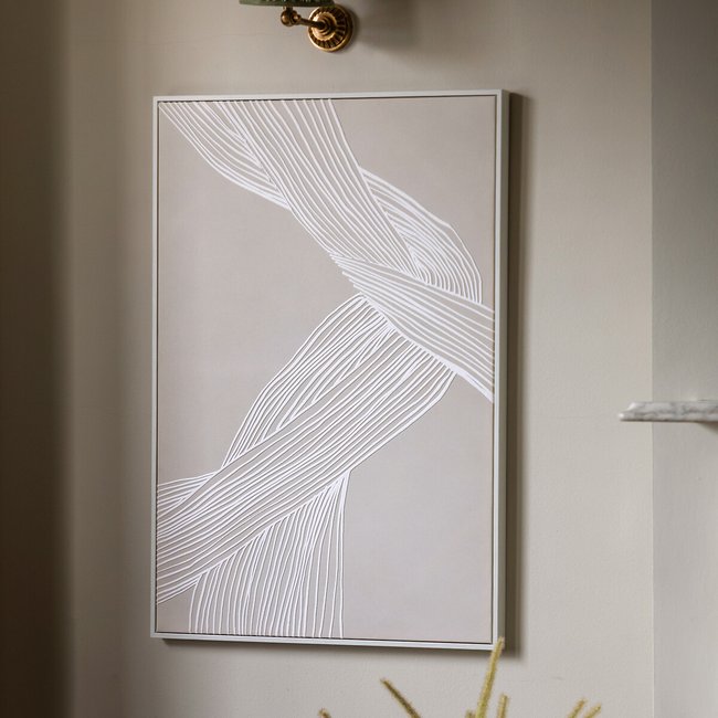 70x100cm Entangled Framed Canvas, natural, SO'HOME