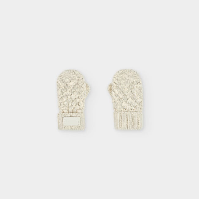 Moufle bébé blanc <span itemprop=