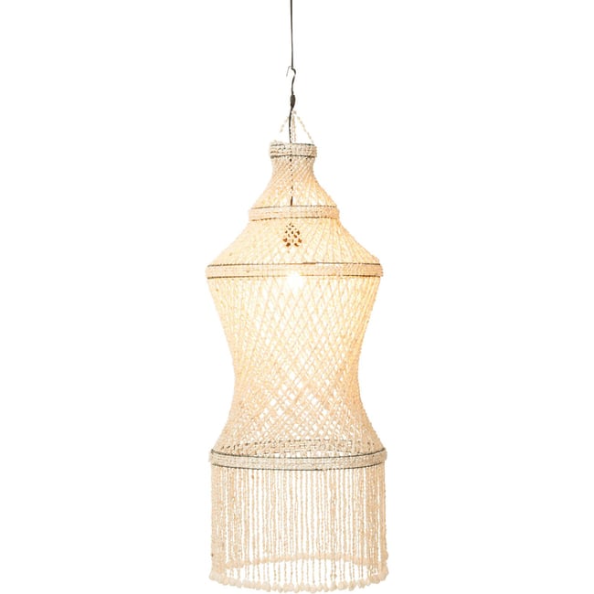 Abat-jour suspension en coquillages Couleur naturel coquillage beige clair <span itemprop=