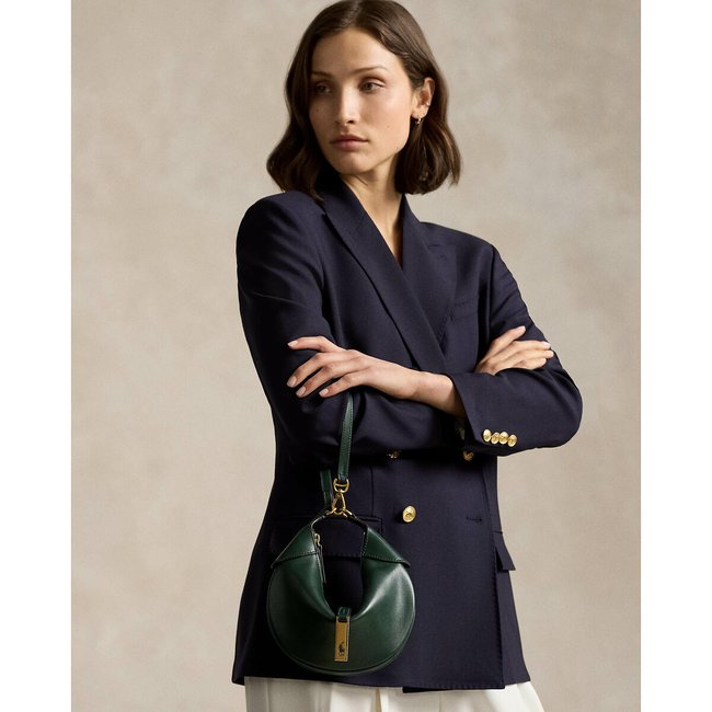 Borsa mezzaluna in pelle polo id verde bottiglia Polo Ralph Lauren La Redoute