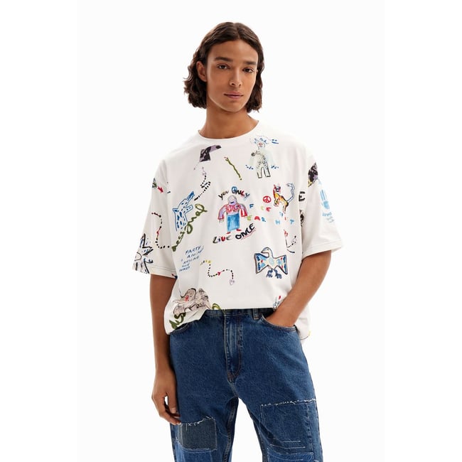 T-shirt Femme Desigual - 100% Coton - Collection SS25 - Style Décontracté Et Coloré
