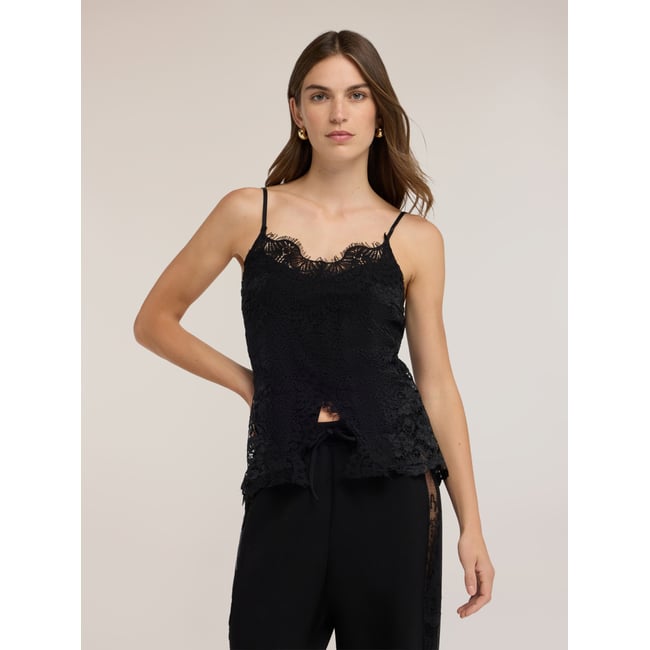 Top avec fente frontale noir <span itemprop=