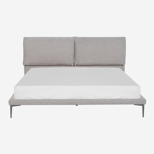 Lit en tissu SOFTY Couleur gris, gris perle <span itemprop=