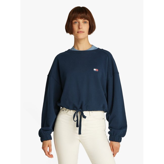 Felpa corta, maniche lunghe, collo rotondo navy TOMMY JEANS