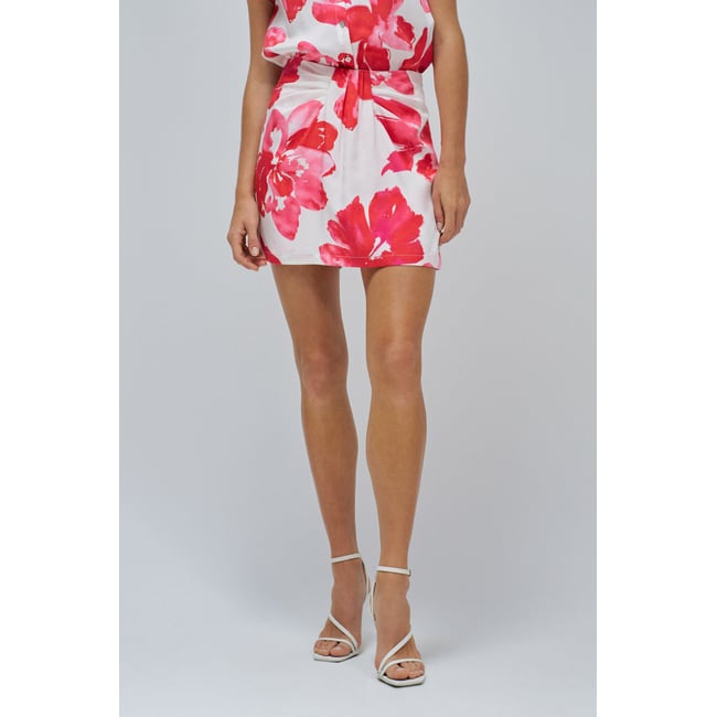SKORT À MOTIF FLORAL rouge <span itemprop=