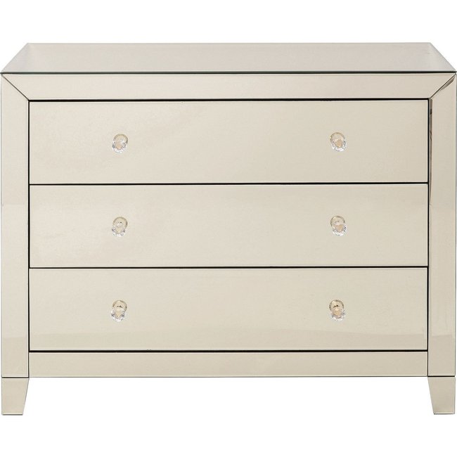 Commode 3 tiroirs en verre miroir, LUXURY - KARE DESIGN