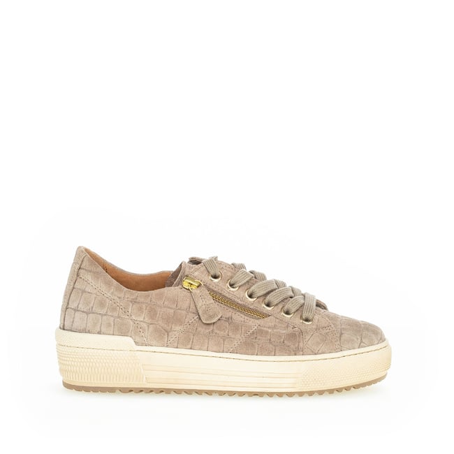 Baskets en cuir beige <span itemprop=