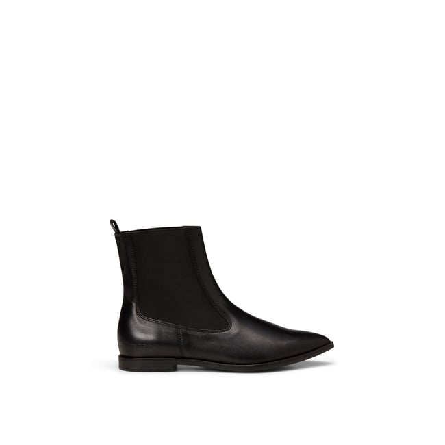 Bottines Modèle Camilla en cuir de vache noir <span itemprop=