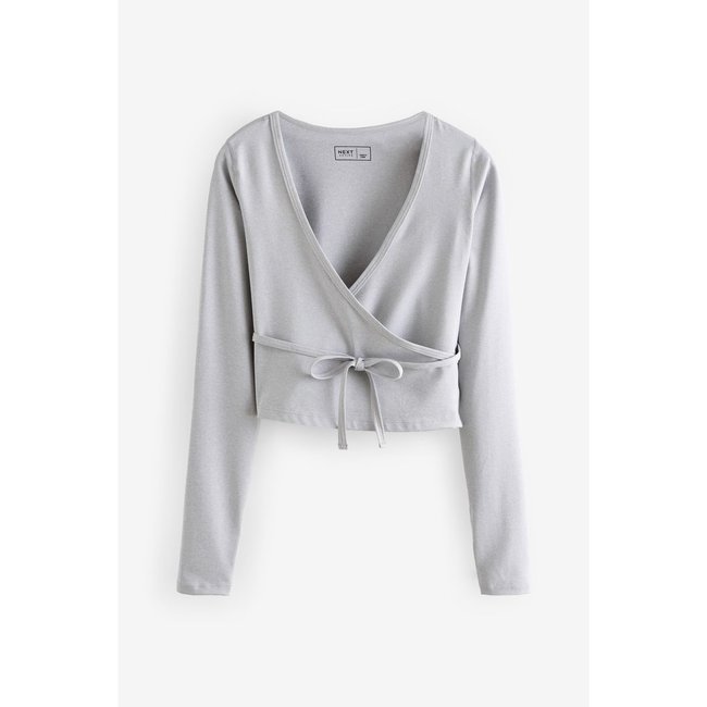 Haut de yoga cache-cœur gris <span itemprop=