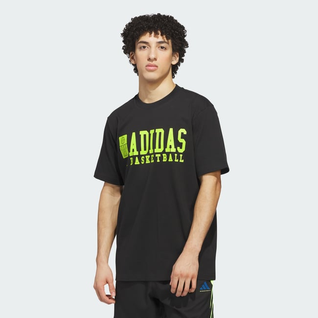 T-Shirt Adidas Basketball Graphic black / lucid lemon <span itemprop=