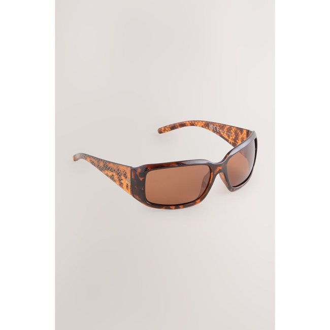 Lunettes de soleil à branches incurvées brun écaille de tortue <span itemprop=
