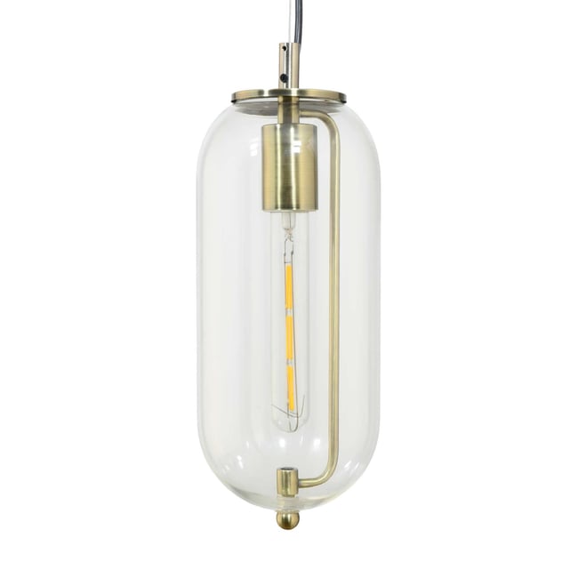 Suspension en verre et métal, SENSIAL PM Couleur laitontransparent <span itemprop=