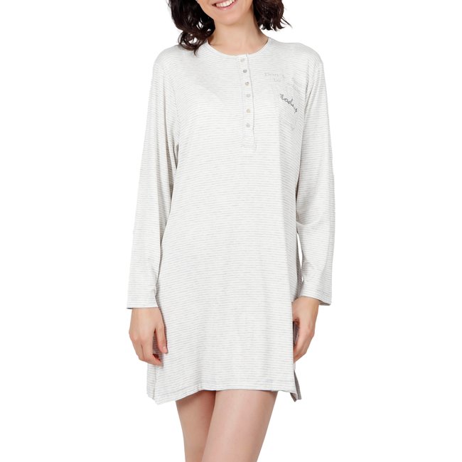 Chemise OPÉRA nuit Do Not Forget To Smile gris gris <span itemprop=