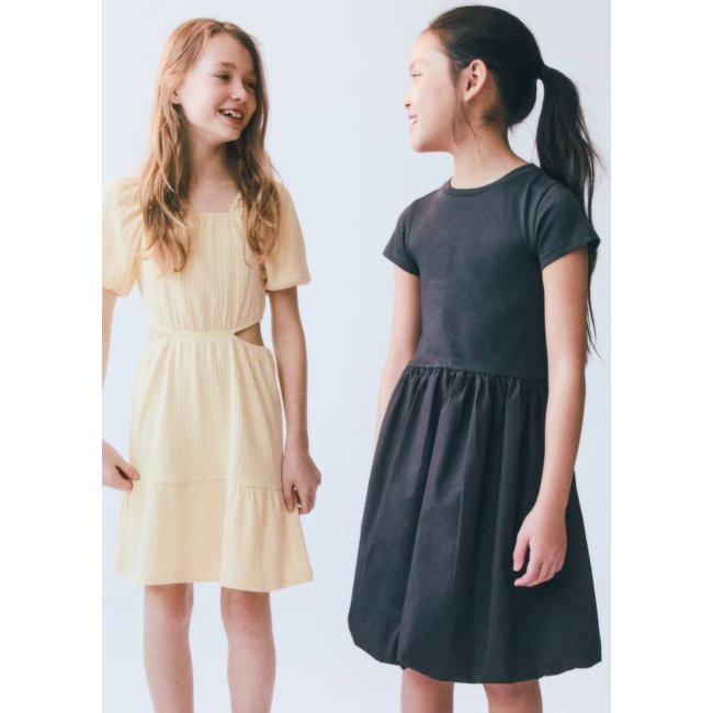 Robe cut-out jaune pastel <span itemprop=