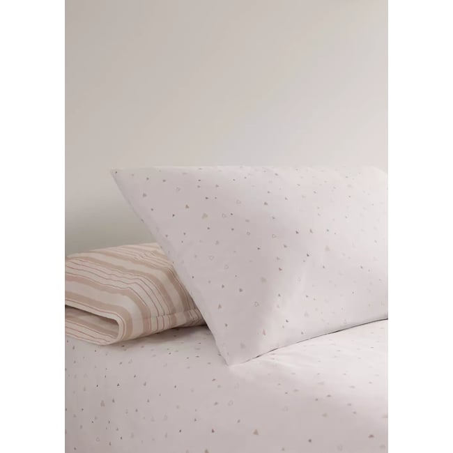 Taie d’oreiller coton imprimé 50x75 cm nude <span itemprop=