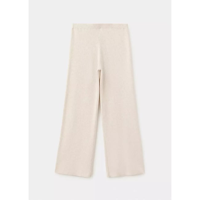 Pantalon maille coton beige <span itemprop=