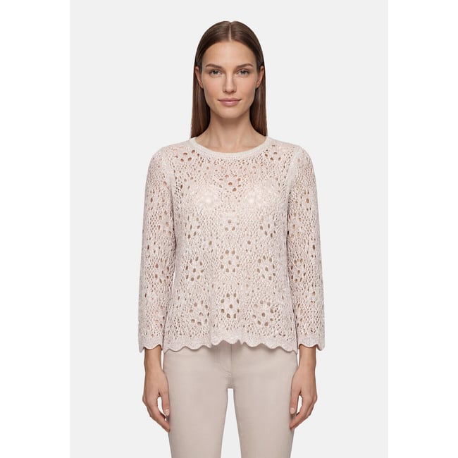 Pull-over en maille à manches 3/4 gris <span itemprop=