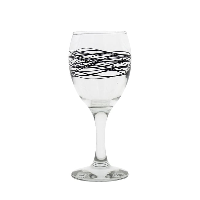 Lot de 6 verres à pied en verre 24,5cl, SERPENTIN Couleur transparent <span itemprop=