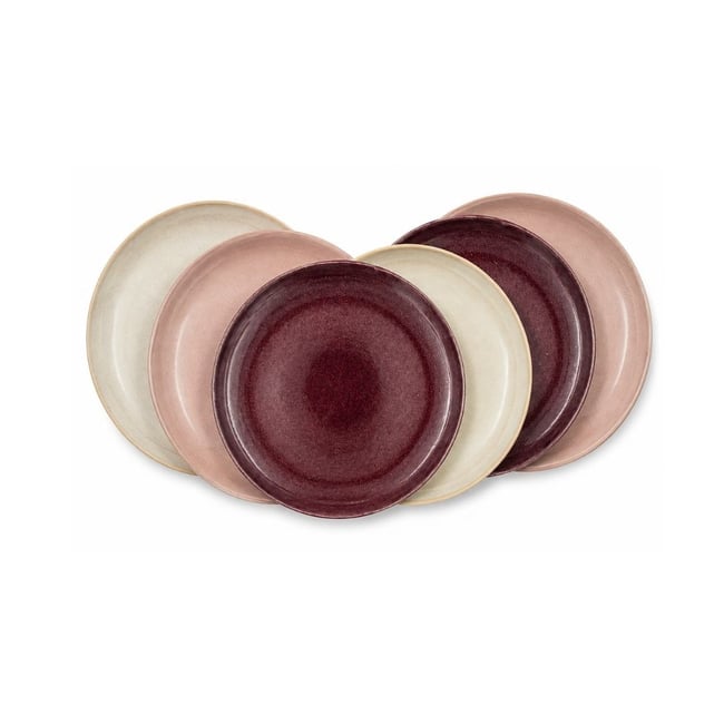 Lot de 6 assiettes à dessert, TERRA Couleur rose <span itemprop=
