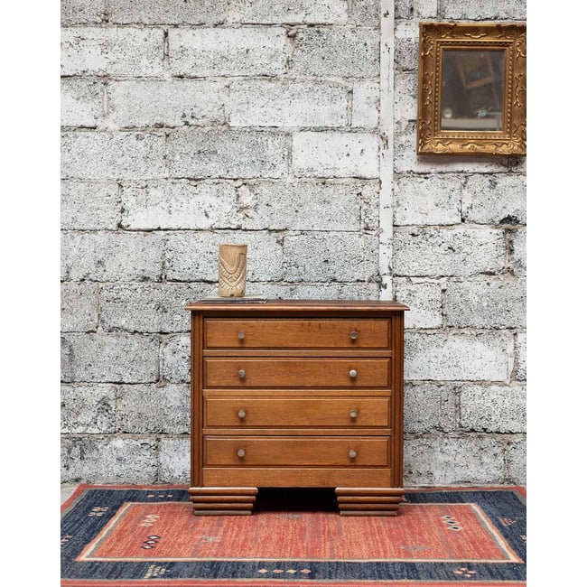 Commode en bois massif Garance N°675 - Bon état Couleur marron <span itemprop=