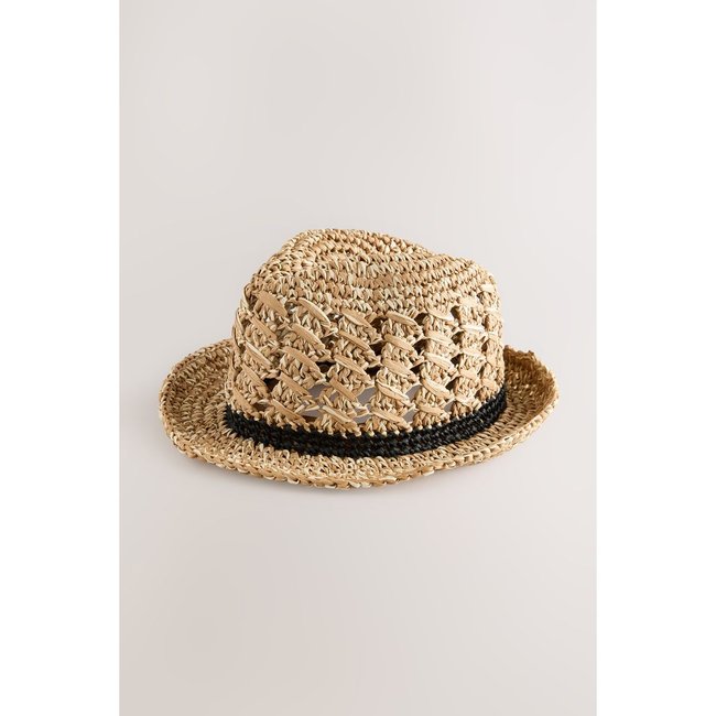 Chapeau mou tressé pliable naturel <span itemprop=